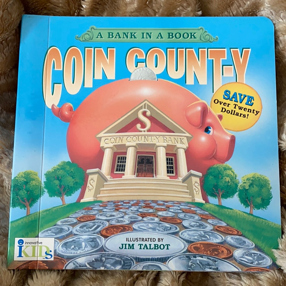 “A Bank in  Book  Coin Count-y” Hardcover Book